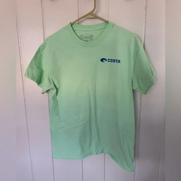 Costa women’s Seafoam Green Tee with Pink Graphic medium - Picture 2 of 3